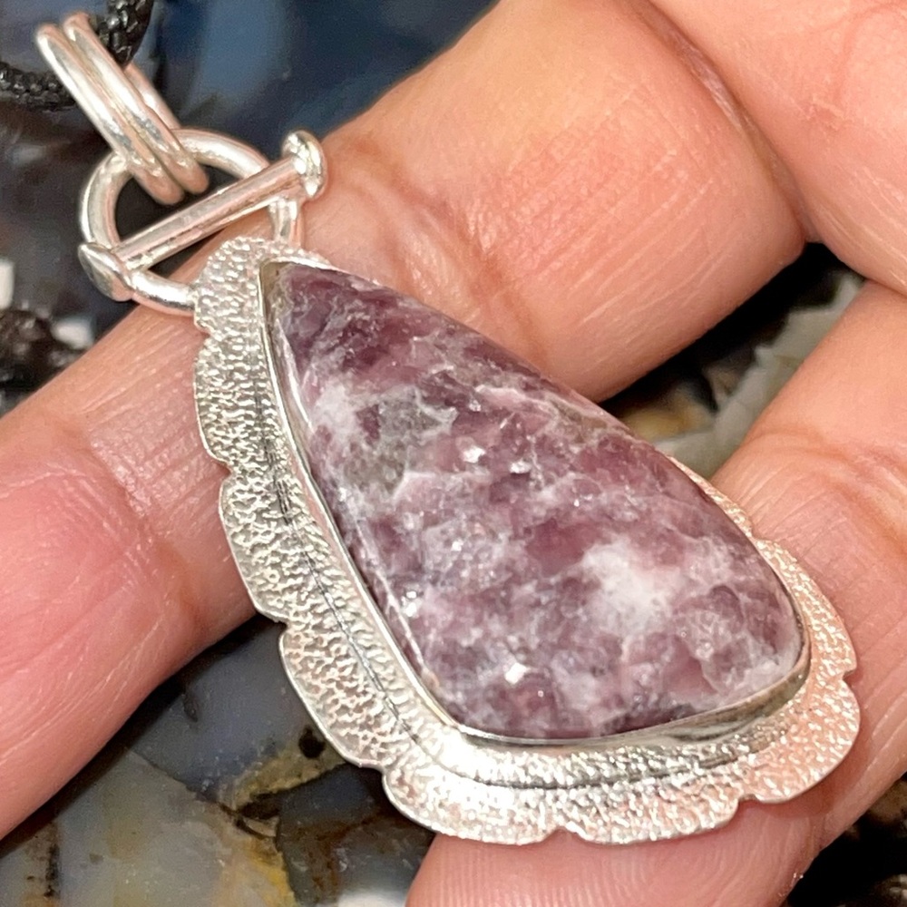 “The Jumpstart Stone” Lepidolite Pendant 2”